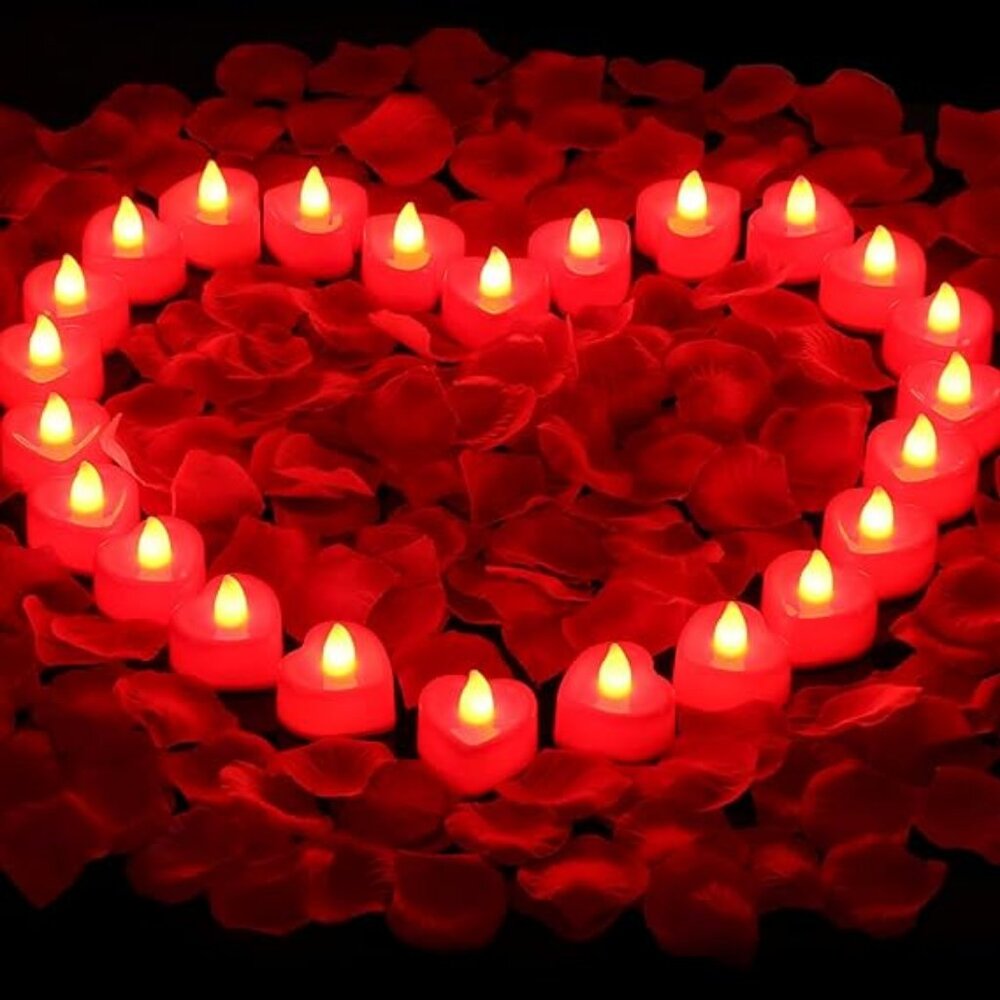 Red Rose Petals for Romantic Night for him Set,2000 Pieces Artificial Rose Petal
